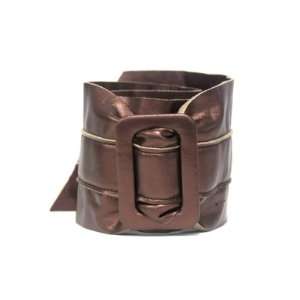 Bronze Faux Leather Wide Cumberbund Belt 