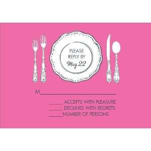  Table Setting Tickled Pink Response Cards