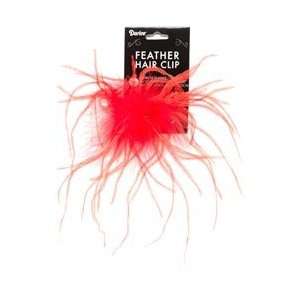 Darice Ostrich Feather Hair Clip 1/Pkg Red; 6 Items/Order  