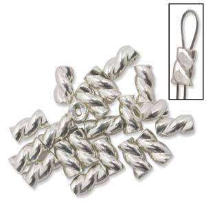 FIFTY (50) Sterling Silver Twisted Crimps .010  