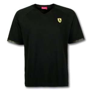  Ferrari Scudetto V Neck T Shirt Black Large Sports 