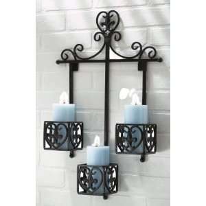  25 Heart & Scroll Design Three Cup Wall Mounted Candle 