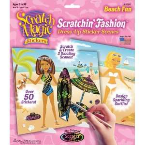  Scratch Art Scratchin Fashion Sticker Scenes Beach Kit 
