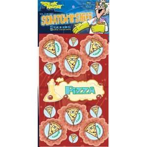  Dr Stinkys PIZZA Scratch n Sniff Stickers, 2 sheets 4 x 6 