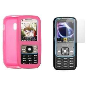  Transparent Hot Pink Silicone Gel Skin Cover Case + Screen 