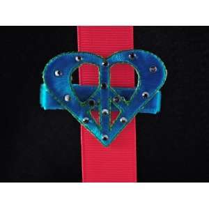  Peace and Love Hairclip (Teal) 