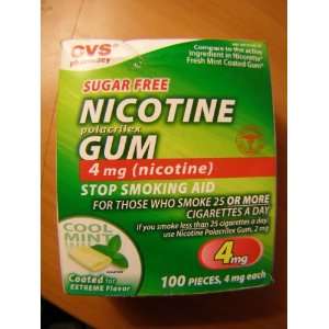  CVS Nicotine Polacrilex Nicotine Gum Cool Mint 4 mg. 100 