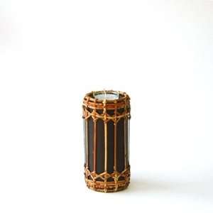   , Mango Wood, Cylindrical Shape, Weave with Rattan