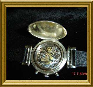 CUBA STERLING Circa 1940s Cuervo y Sobrinos Chronograph Wristwatch