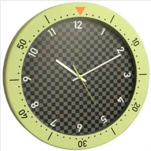 Bai Design 925.SCB Speedmaster Wall Clock in Chartreuse/Black  