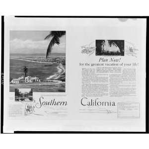  Travel ad, All Year Club of Southern California 1920s 
