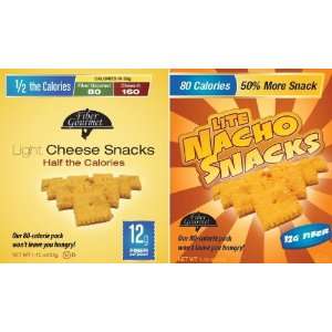 FiberGourmet Lite Nacho Snacks (3 Boxes) and Lite Cheese Snacks (3 