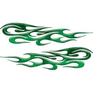  Real Fire Green Tribal Flame Decals Motorcycle, Truck, Car 