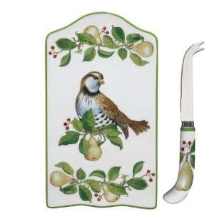  Andrea by Sadek Partridge in a Pear Tree Porcelain Cheese 