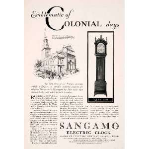  1929 Ad Sangamo Electric Colonial Grandfather Clock Christ 