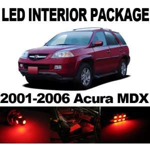  Acura MDX 01 06 RED 13x SMD LED Interior Bulb Package 