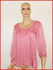 Daniel Rainn 2 Piece Blouse Top Pink Lace Medium Scoop Neck NWT $78 