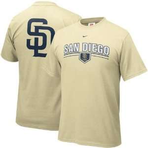  Nike San Diego Padres Gold Arched Date T shirt Sports 