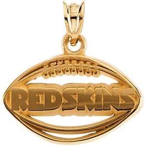  14K Yellow Gold Washington Redskins Football Pendant 