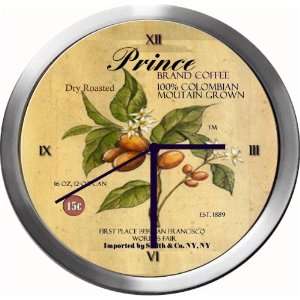  PRINCE 14 Inch Coffee Metal Clock Quartz Movement Kitchen 