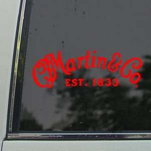  CF MARTIN And COMPANY GUITAR Red Decal Window Red Sticker 