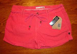 Route 66 Pink Casual Shorts with Tie Rope for Womens  