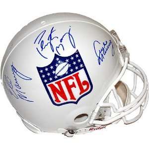  Archie, Eli and Peyton Manning Autographed NFL Logo Helmet 