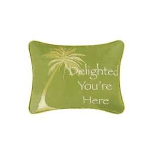   Embroidered Throw Pillow Delighted Youre Here 12x16