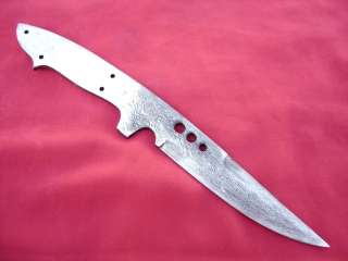 Custom Handmade Damascus Fixed Blade Hunting Knife, blank blade 