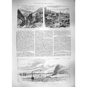  1889 ARAUCO COAL MINES CHILE LOTA CORONEL SHIPS AMERICA 