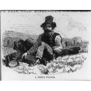 Pikes Peaker,Gold Miner,Harpers Weekly,wagon,1859 