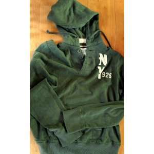  RUEHL No. 925 Greenwich ST New York Green Hooded Sweater 