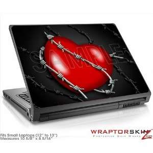 Small Laptop Skin Barbwire Heart Red