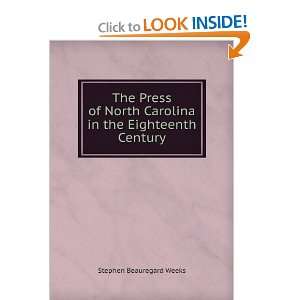   Carolina in the Eighteenth Century Stephen Beauregard Weeks Books