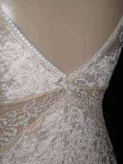 Claire Pettibone Luxe Ivory Panne/Lace Gown NWT M  