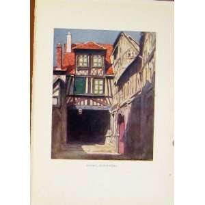  Rouen Normandy Color Fine Art Old Print Antique 1919