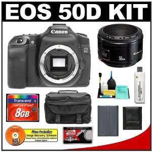 Canon EOS 50D Digital SLR Camera with EF 50mm f/1.8 II Lens + 8GB Card 