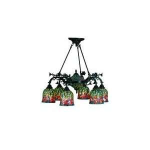  Red Rosebush Chandelier 29 W Meyda 27382