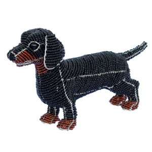  Dog Daschound Black, Roscoe, Beads Handcraft Art 