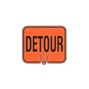 Detour   Snap on traffic cone sign, MaterialReflective Plastic Sign 
