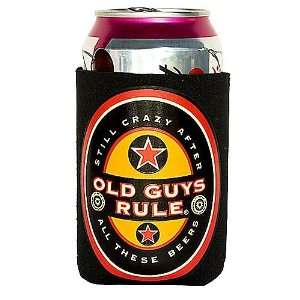  Old Guys Rule Beer Label Can/Bottle Cooler BLACK MULTI 