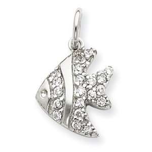  Sterling Silver Cz Fish Charm Jewelry