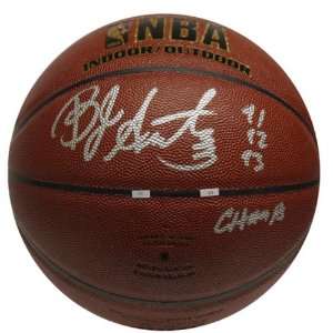   Signed Spalding Basketball w/91,92,93 Champs