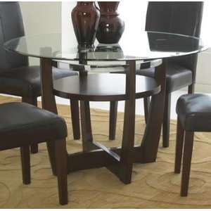   Glass Top Table In Deep Brown Cherry Finish by Standard Furniture