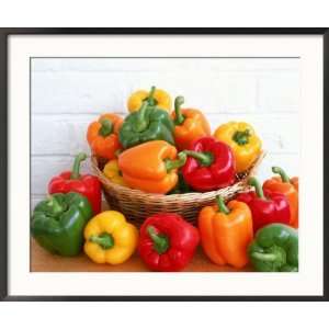 Sweet Peppers in and Around Basket Collections Framed Photographic 