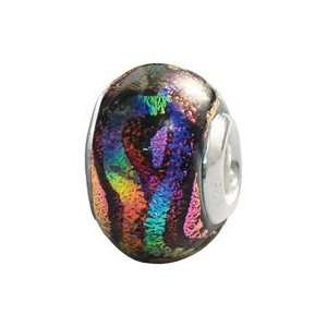  Zable Multi Dichroic Glass Sterling Silver Charm Jewelry