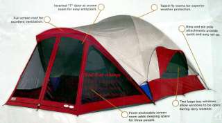 Kelty Ridgeway 8 Person Camping Cabin Camp Dome Tent  