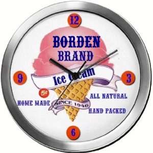 BORDEN 14 Inch Ice Cream Metal Clock Quartz Movement  