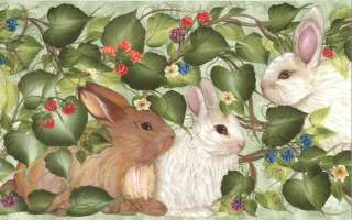 Garden Rabbits Donna Dewberry Wallpaper Border  