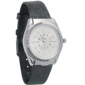  Mens Chrome Quartz Braille Watch with Leather Band Health 